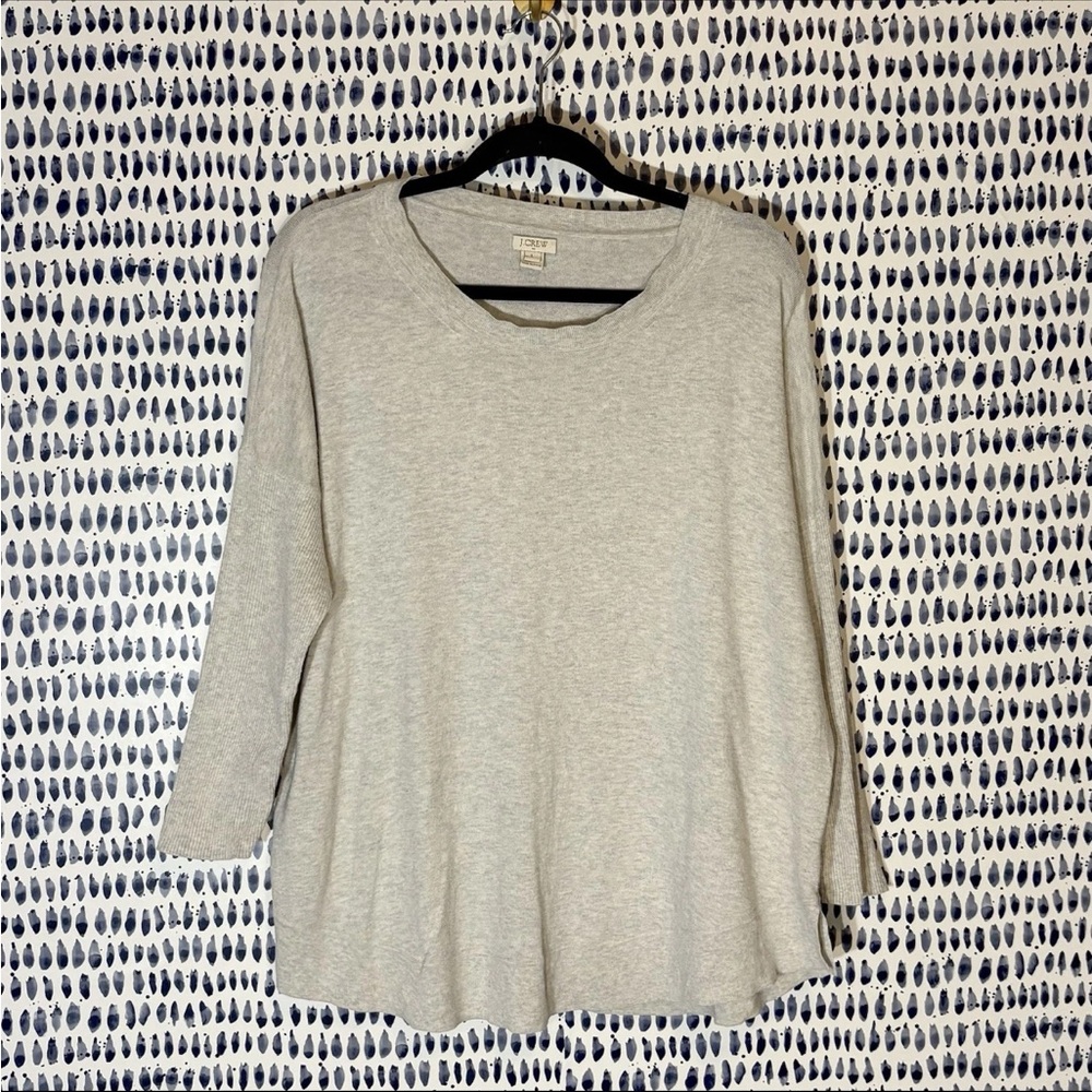 Women’s J. Crew Factory Drapey Cotton Sweater sz L grey #A5048 comfy lightweight